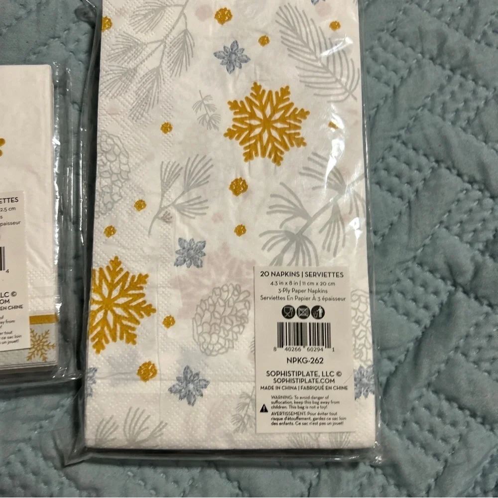 Sophisti plate Winter Frost Napkins- Cocktail, Guest Towel 20 Per Pack 1 Pack Ea